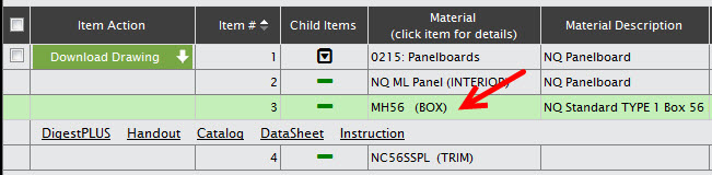 Child items details