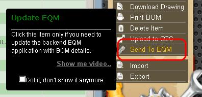 Send to EQM