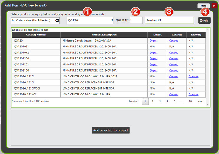 Add Catalog Item Main Screen